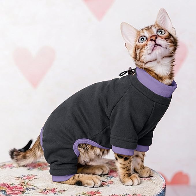 PUMYPOREITY Sticky Hair Cat Clothes, Prevent Hair Loss Cat Pajamas, Soft Cat - Image 7