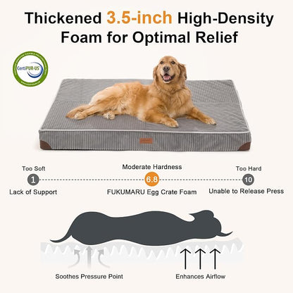 FUKUMARU Dog Bed, Thickened Corduroy Orthopedic Dog Beds - Image 3