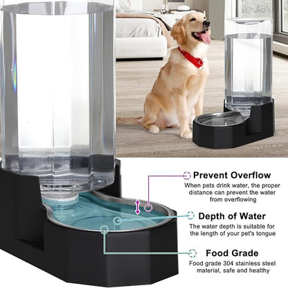 Sfozstra Large Dog Water Dispenser: 9L Gravity Black Gravity Water Feeder - Image 5
