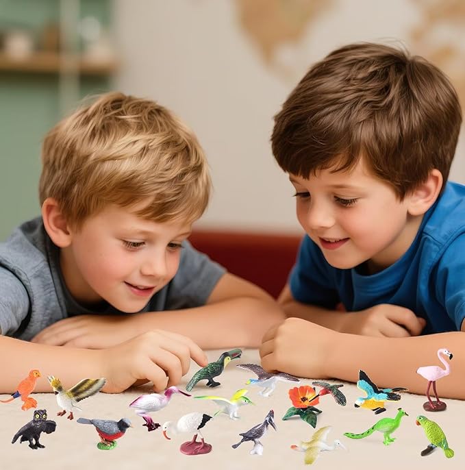 30Pcs Birds Animal Figures Playset, Hummingbird, Flamingo - Image 6