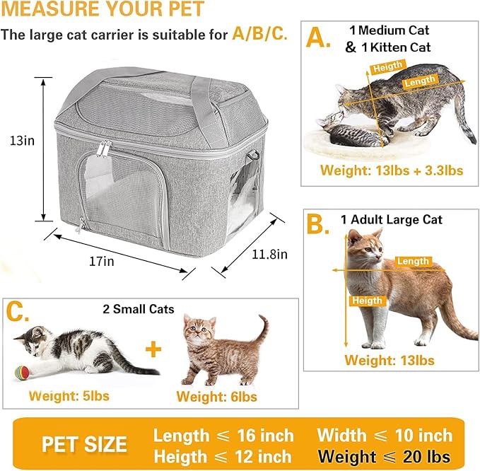Large Cat Carrier Soft Side Pet Carrier - Image 2