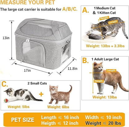 Large Cat Carrier Soft Side Pet Carrier - Image 2