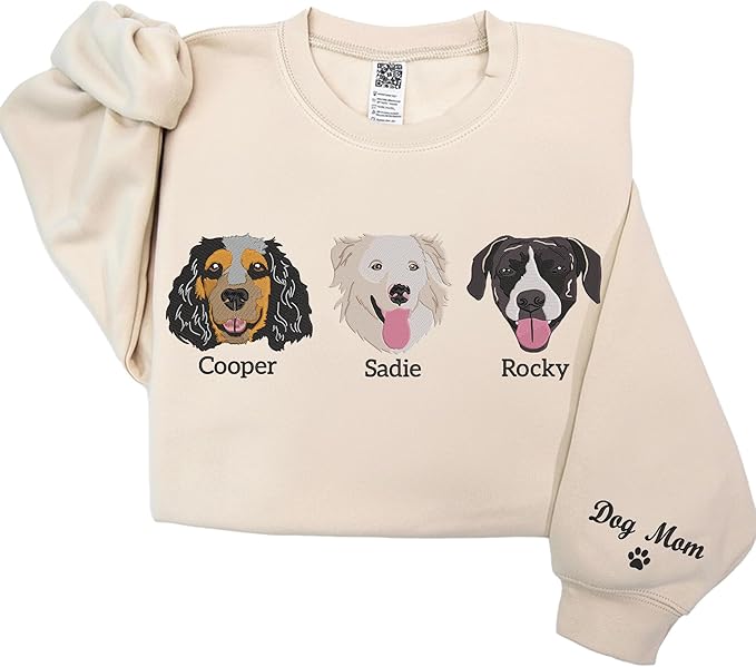 Custom Pet Embroidered Sweatshirt by Lullbabymall