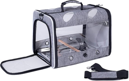 Bird Travel Carrier with Stand Perch, Breathable Bird Carrier Cage Parrot - Image 5