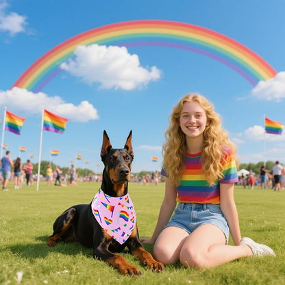 30 Pack Rainbow Dog Bandanas Bulk - Image 6