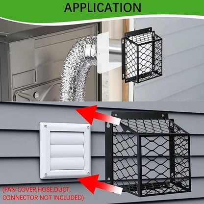 Dryer Vent Cover Guard, Dryer Vent Bird Guard Cagefor Most 3" to 4" Exhaust Fan - Image 4