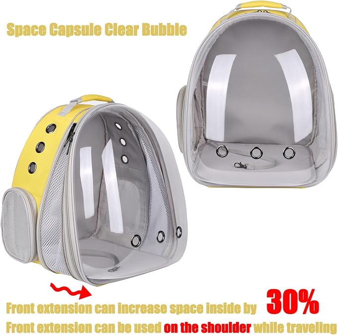 Front Extension Large Cat Backpack Carrier, Fit up to 20 lbs, Space Capsule - Image 4