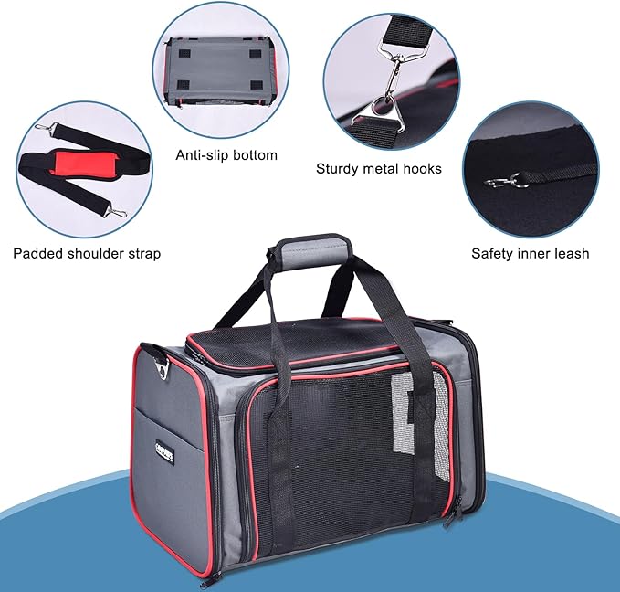 Soft-Sided Kennel Pet Carrier for Small Dogs, Airline Approved Cat Carriers Dog - Image 3