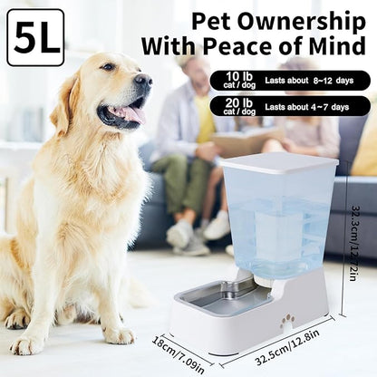 Meikuler Pets Auto Feeder 5.2L, Food Feeder and Water Dispenser Set - Image 4