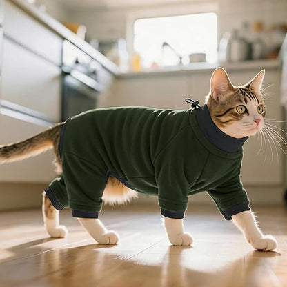 PUMYPOREITY Sticky Hair Cat Clothes, Prevent Hair Loss Cat Pajamas, Soft Cat - Image 6