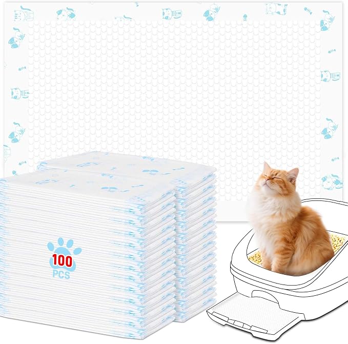 Cat Pads Refills 16.9 x 11.4 inches 100 Count Super Absorbent Pee Pads by DOQVTIZAY