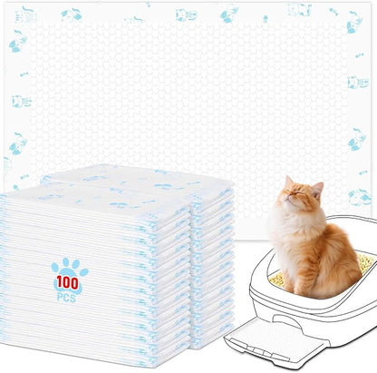 Cat Pads Refills 16.9 x 11.4 inches 100 Count Super Absorbent Pee Pads by DOQVTIZAY