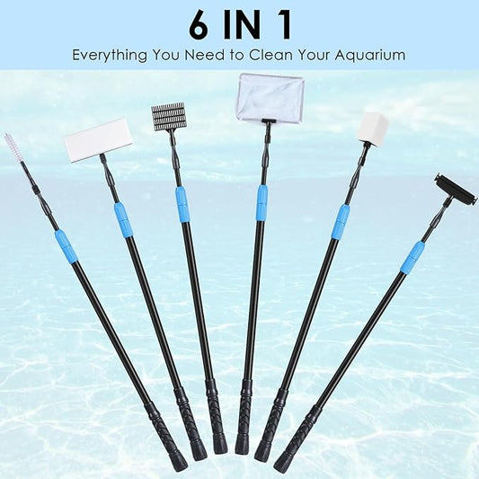 AquaMiracle 6 in 1 Aquarium Cleaning Tool Kit Fish Tank Cleaning Kit - Image 2