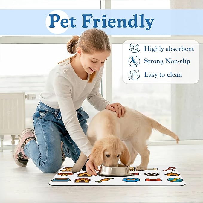 Dog Fun Pet Feeding Mat–Christmas Stocking Quick Dry Absorbent Dog Cat Food Mat - Image 6
