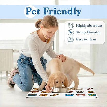 Dog Fun Pet Feeding Mat–Christmas Stocking Quick Dry Absorbent Dog Cat Food Mat - Image 6