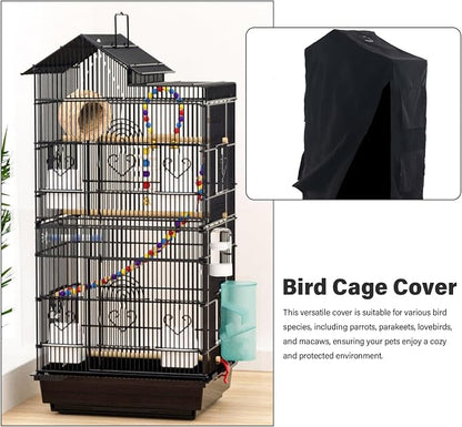 Bird Cage Cover Foldable Waterproof Black Bird Cage Cover Windproof Washable - Image 5