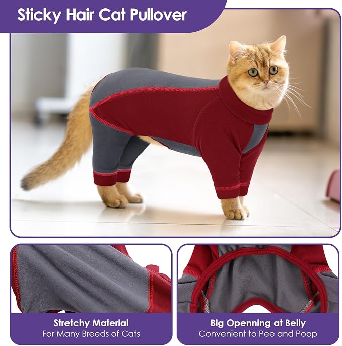 SUNFURA Hair Sticky Cat Clothes, Cat Sweater - Image 3