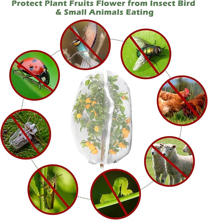 6Pcs Plant Covers from Insects, 3Size Bird Netting Barrier - Image 5