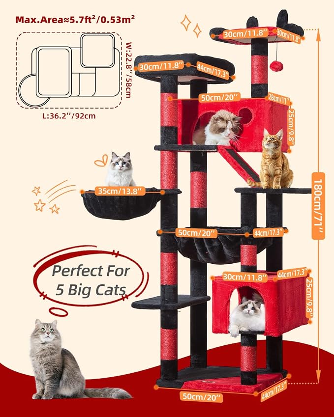 Taoqimiao Gothic Cat Tree 71-Inch, Cat Tower - Image 2