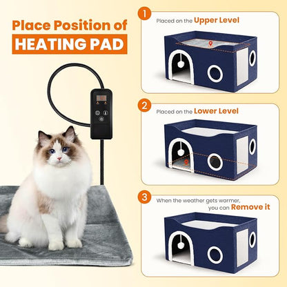 Indoor Heated Cat House, Adjustable Temperature Cat Heating Bed - Image 7