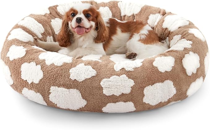 JOEJOY Donut Cat Beds for Indoor Cats, Round Calming Small Dog Bed by JOEJOY