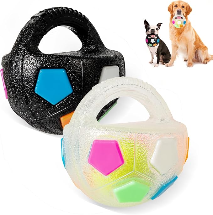 Dog Toy Ball with Handle, Toss and Fetch Play, Interactive Ball by YOOGAO+Pet