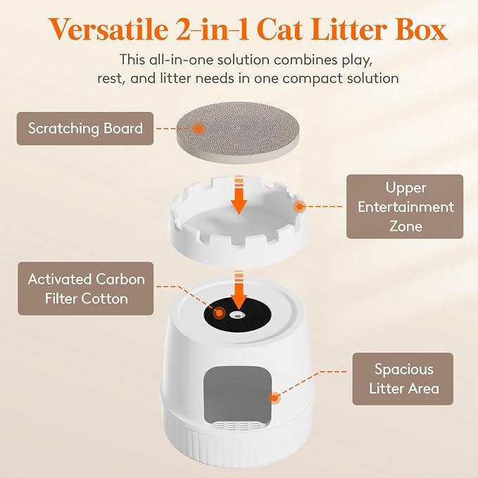Lifewit Cat Litter Box, Hidden Enclosure Litter Tray - Image 2