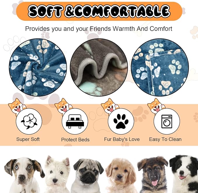 Rezutan Dog Blankets for Large Dogs, Premium Cat Flannel Blanket Washable - Image 2