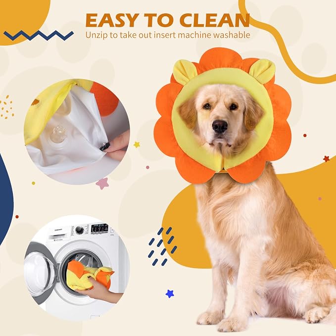 IEUUMLER Inflatable Recovery Dog Collar, Protective Donut Cone, Adjustable Soft - Image 7