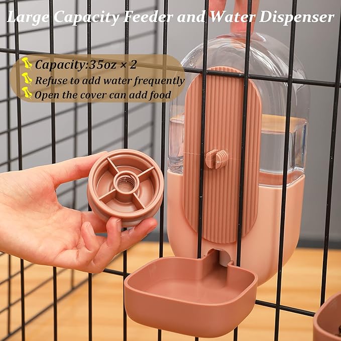 Kenond 35oz Hanging Automatic Pet Food Water Dispenser, Auto Gravity Pet Feeder - Image 4