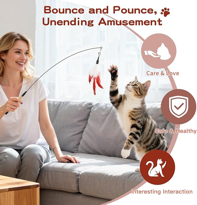 Pawaboo Feather Teaser Cat Toy - Image 5