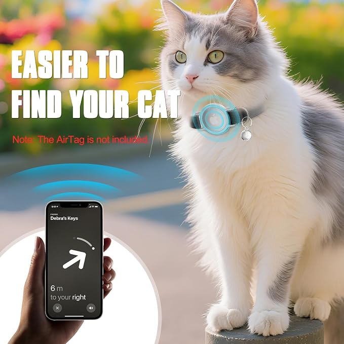 AirTag Cat Collar, Ultra Elastic Cat Tracker Collar, Airtag Holder Compatible - Image 3