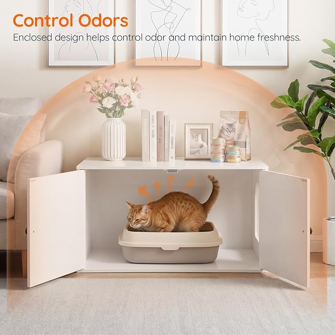 HOOBRO Cat Litter Box Enclosure, Hidden Litter Box Furniture - Image 7