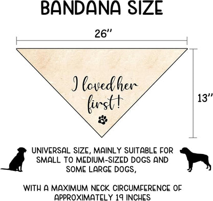 Engagement Gifts I Loved her First! Dog Bandana Pet Scarf Wedding Photo Prop - Image 2