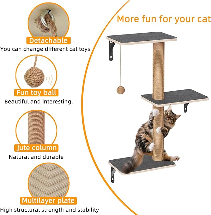 5-in-1 Cat Wall Shelves Set - Image 3
