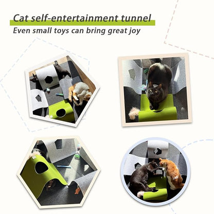 Interactive Cat Tunnel Toys for Indoor Cats, 4-Way Felt Cat Tunnel Play Mat - Image 3