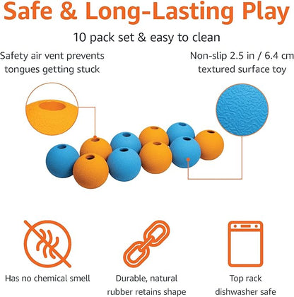 Amazon Basics Interactive Bouncy Durable Rubber Dog Toy Balls, 2.5 inch - Image 2