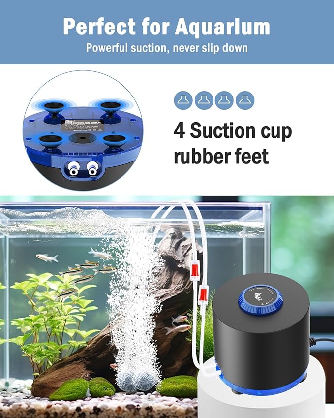 AQQA Aquarium Air Pump, Quiet Powerful Fish Tank Air Pump 3W/6W/10W - Image 5