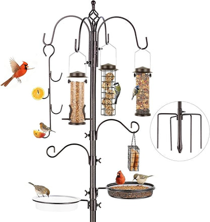Bird Feeding Station Kit Pole Wild Bird Feeder Hanging Planter Hanger Multi by ERYTLLY