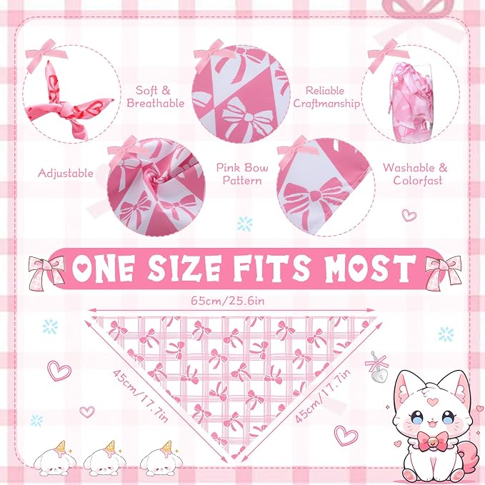 Kacctyen 50 Pcs Pink Dog Bandanas Bulk Spring Bandana - Image 2