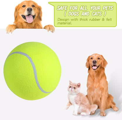 susu & wuwu Giant Tennis Ball for Dogs Yellow Big Tennis Ball for Dog Birthday - Image 4