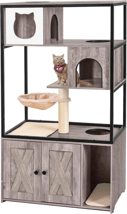 Aivituvin Cat Litter Box Enclosure, Litter Box Furniture Hidden, Wooden Cat by Aivituvin