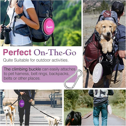 Pawaboo Collapsible Dog Bowls 2 Pack, Silicone Feeding Watering Bowls - Image 3