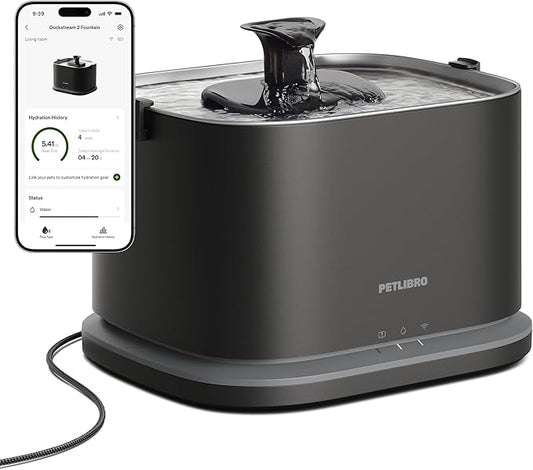 PETLIBRO Upgrade Cat Water Fountain Stainless Steel Tray, Dockstream 2 Cat by PETLIBRO