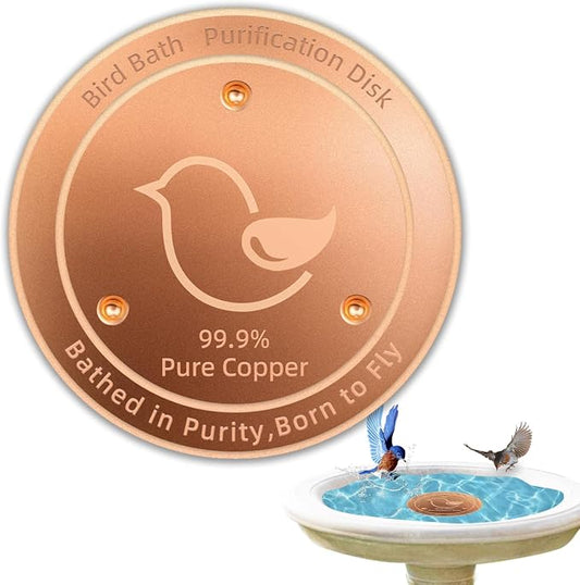 Bird Bath Copper Disk, 4.2" Large Surface Area, Covers 20% More Water Than by FASHTOUR