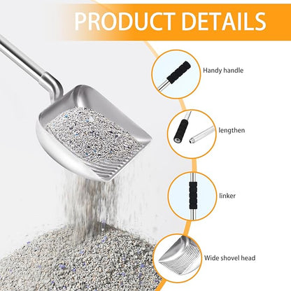 Cat Litter Sifter Metal Pet Scoop Kitty Cat Scooper Non-Stick Coated - Image 5