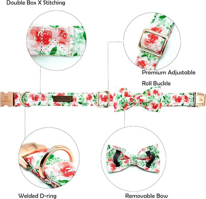 Lionheart glory Dog Collar Bow Collar Floral Dog Collar - Image 2