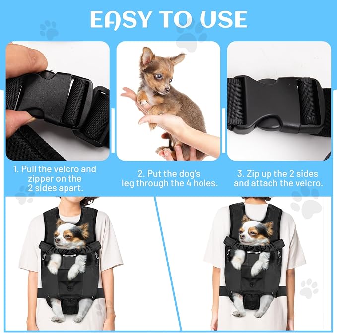 Petmolico Pet Dog Carrier Backpack, Adjustable Dog Legs-Out Front Backpack - Image 5