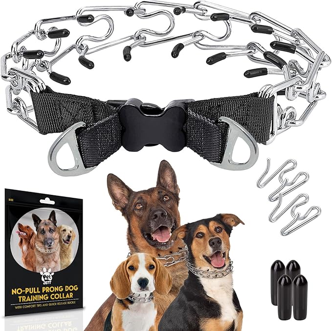 PetJett Prong Collar for Dogs Training Collar Adjustable Choke Collar Quick by PETJETT