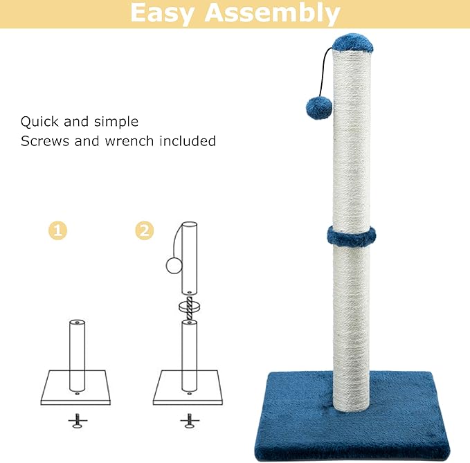 Dimaka 34" Height Tall Cat Scratching Post, Claw Scratcher - Image 4